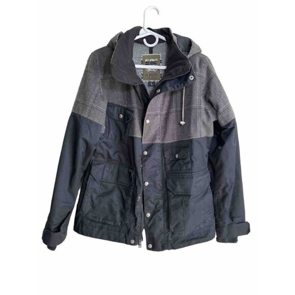 Burton Black Plaid Colorblock Ski Snowboarding‎ Winter Outdoor Snow Coat Large